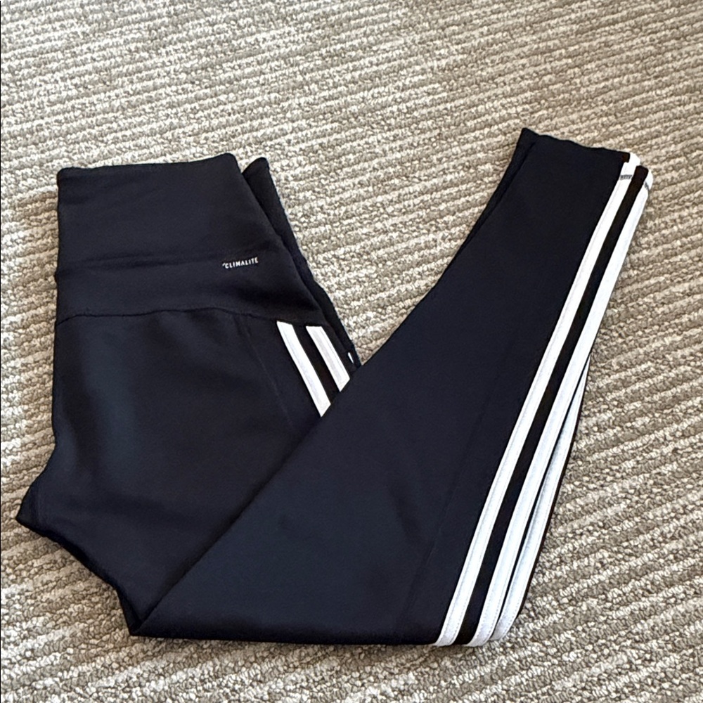Adidas Women’s Leggings in Black with White Stripes